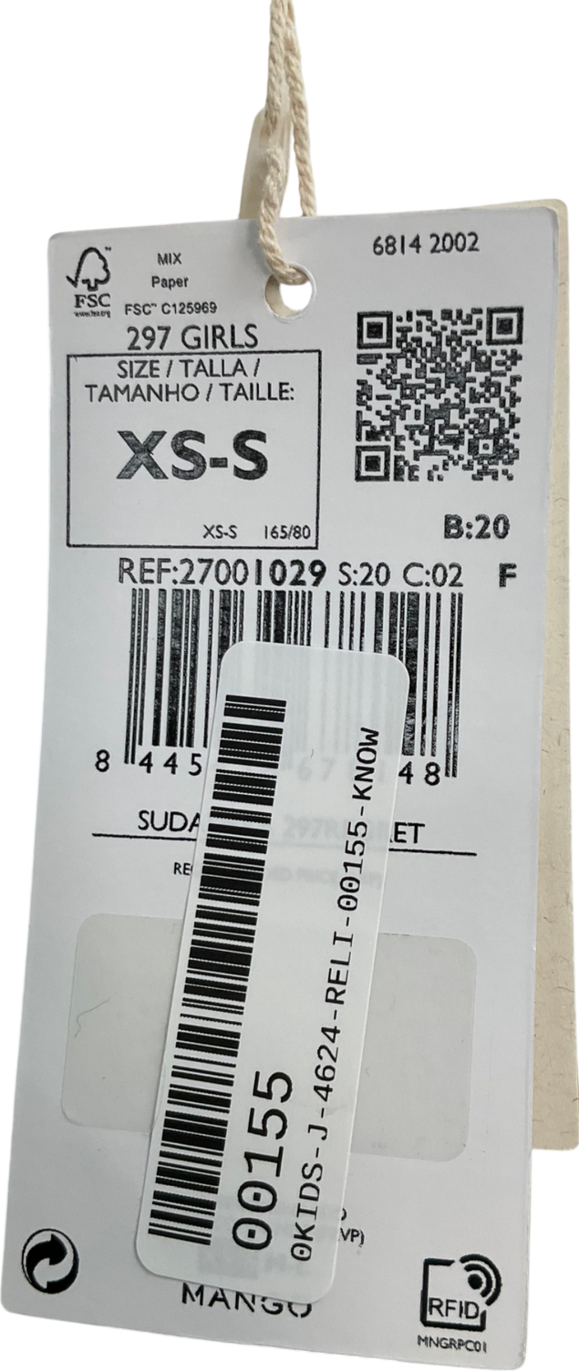 MANGO White "Living Life with No Regrets" Slogan Sweater UK XS/Sa