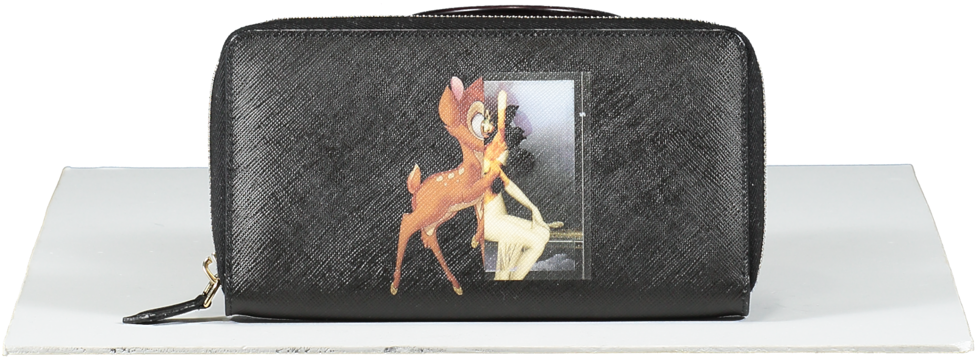GIvenchy Black Coated Canvas Bambi Zip Around Wallet