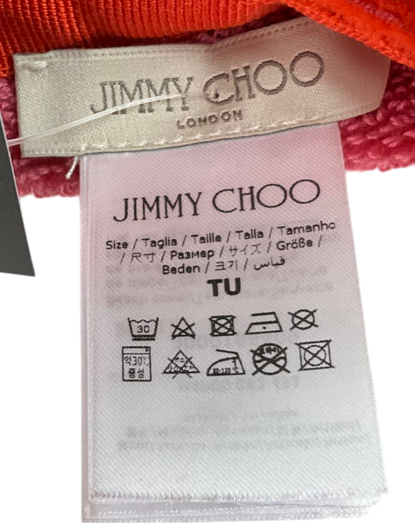 Jimmy Choo Paprika/ Candy Pink Cotton Beach Towel One Size
