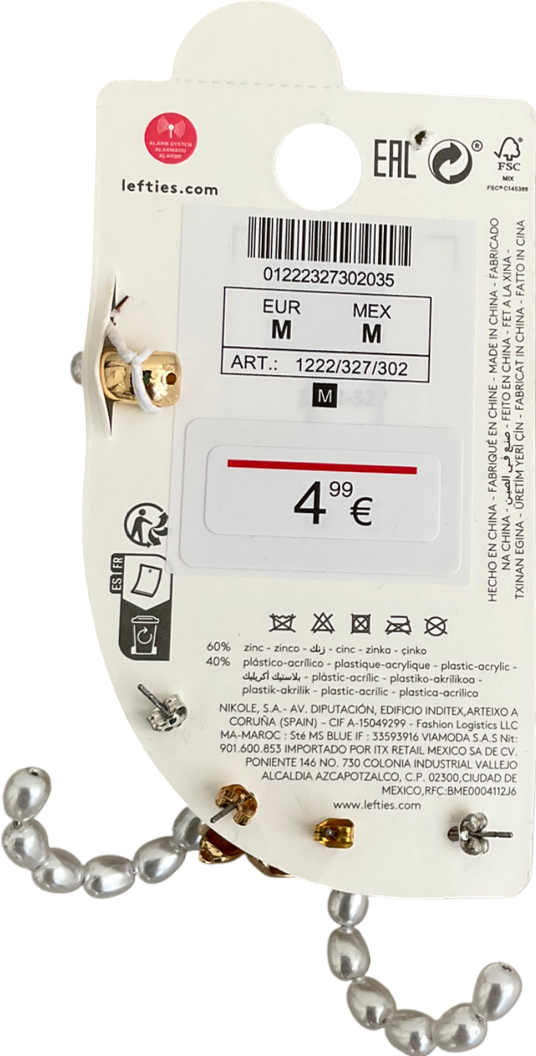 Lefties Metallic Pearl Effect And Hoop Earring Set