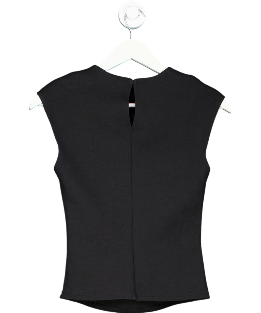 ZARA Black Sleeveless Ruched Top UK S