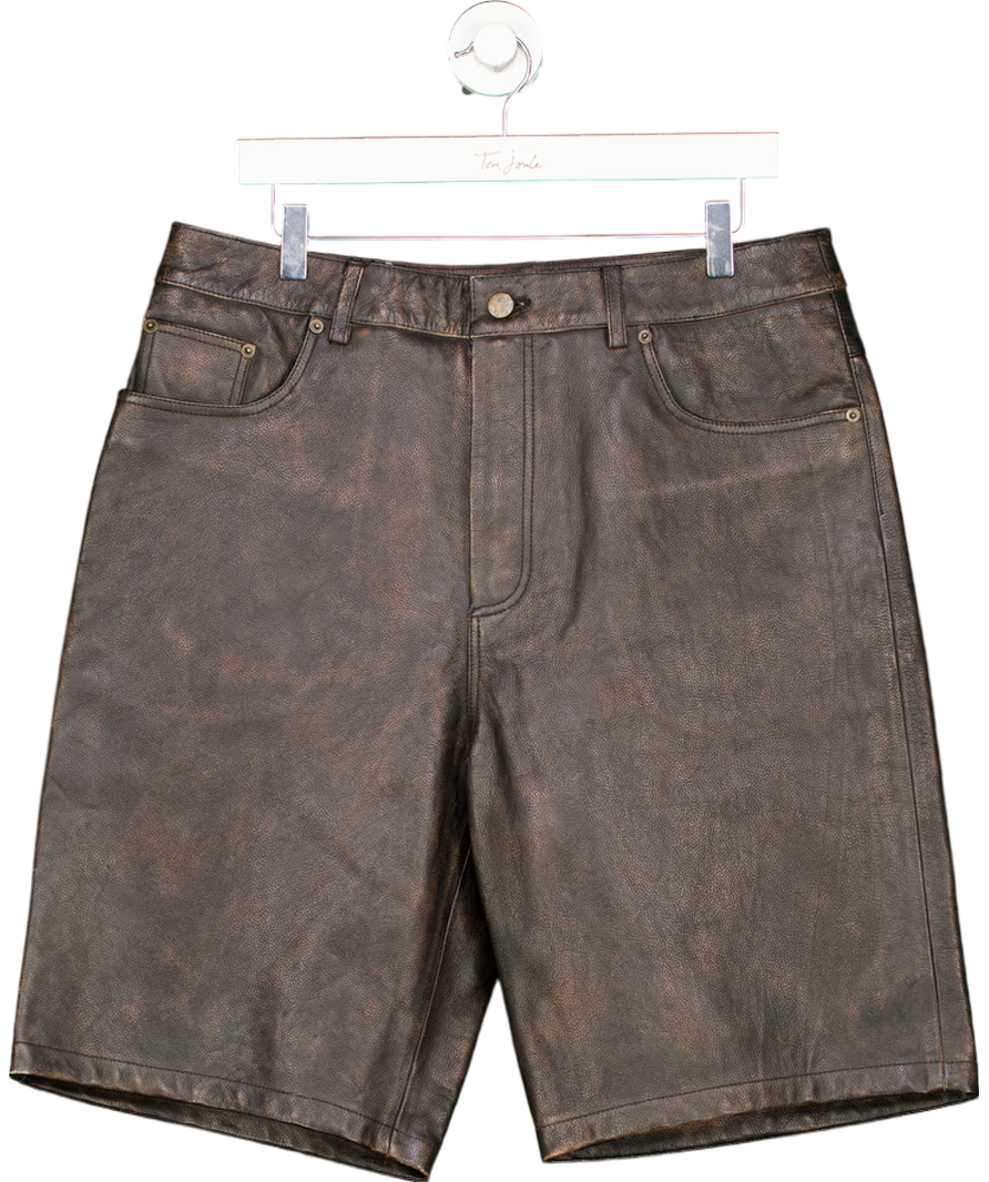 ZARA Brown Leather Shorts W31