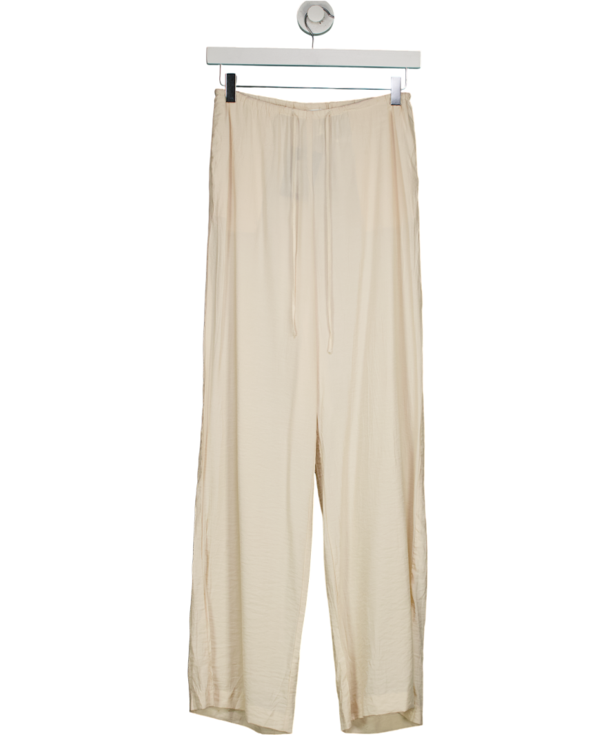 H&M Cream Wide Leg Trousers UK XS
