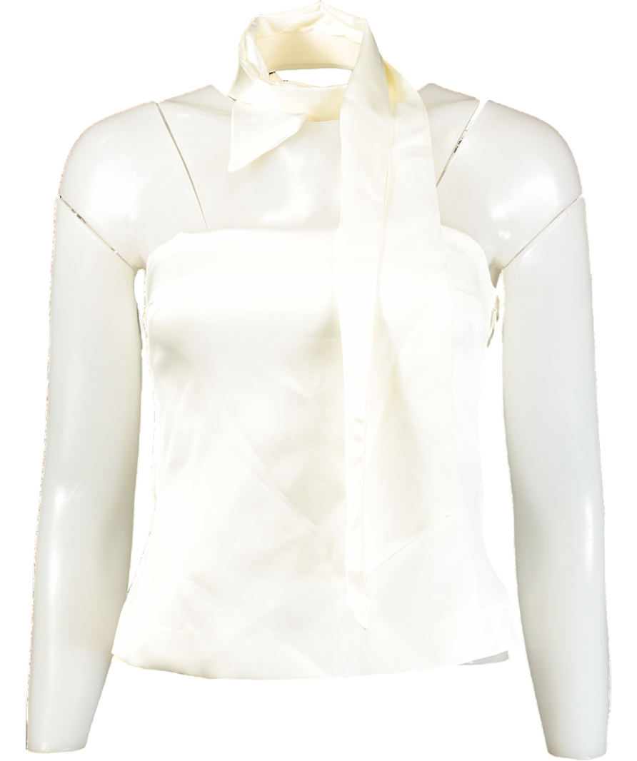 ZARA White Satin Strapless Tie Crop Top UK S