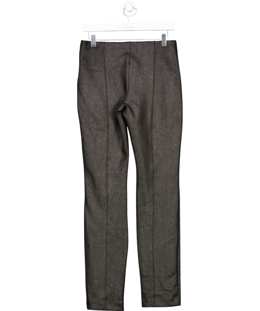 Weekday Black Delia Faux Suede Coated Trousers UK 8