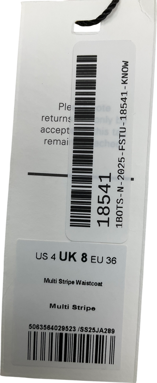 ME + EM Cream Multi Stripe Waistcoat UK 8