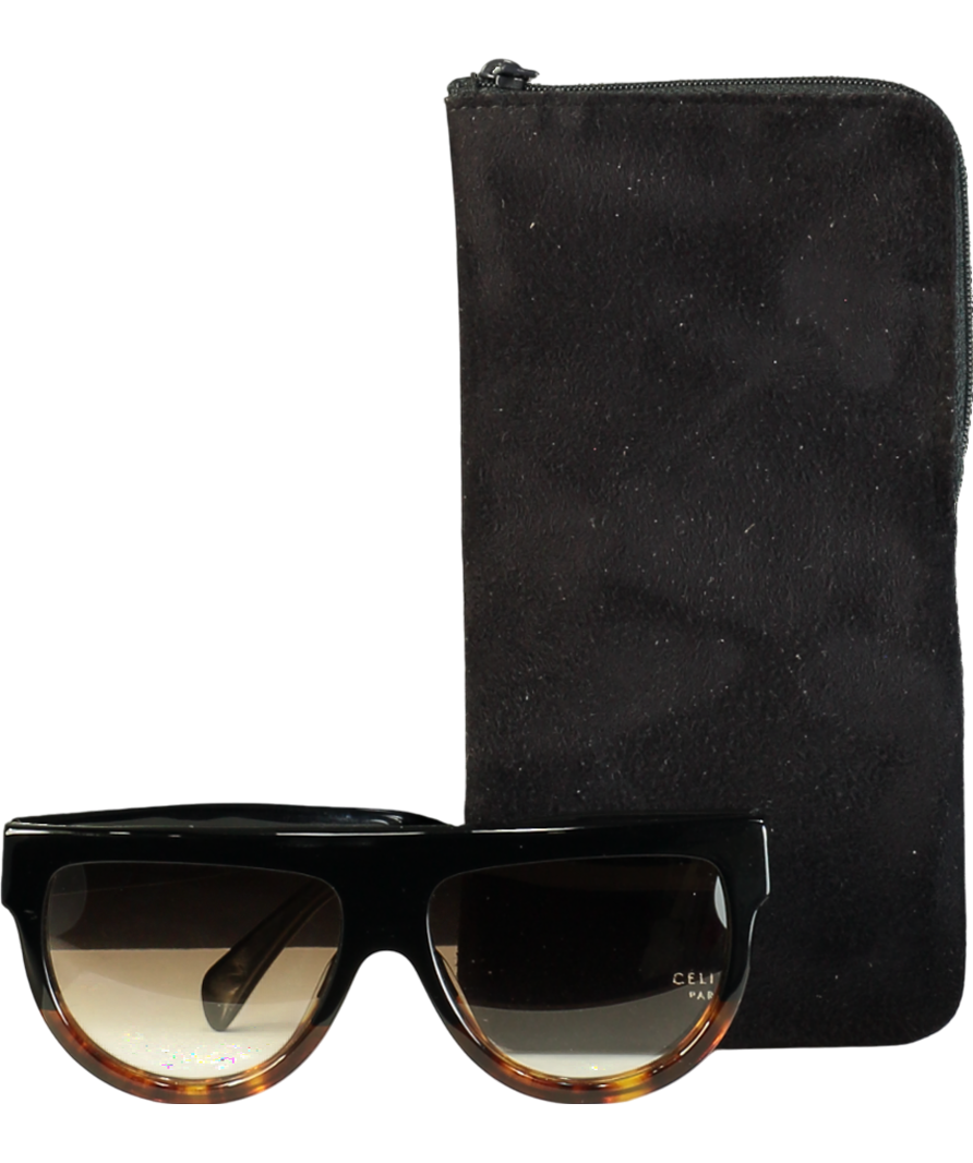 Celine Black Dark Havana Shadow Sunglasses One Size