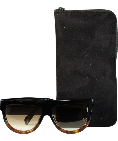 Celine Black Dark Havana Shadow Sunglasses One Size