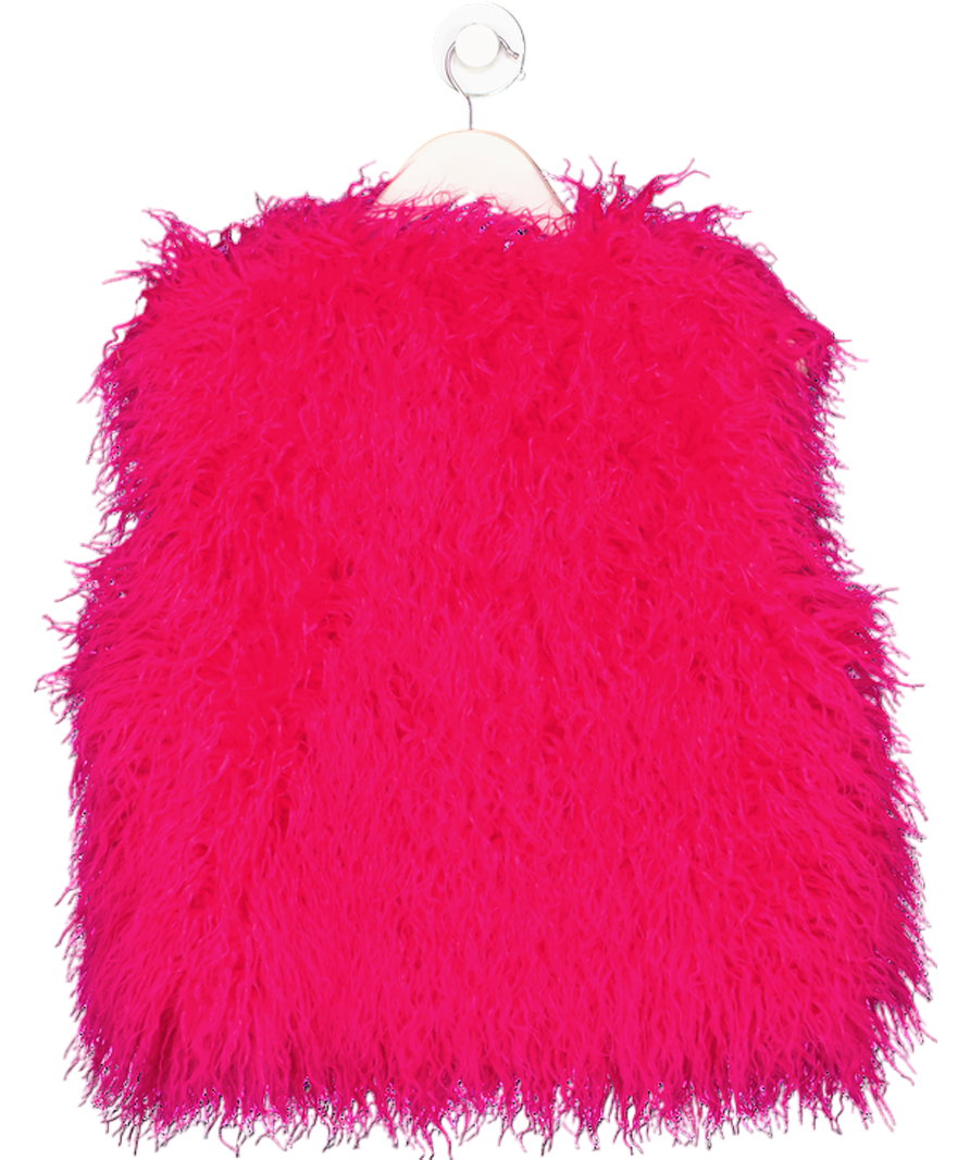 Never Fully Dressed Hot Pink Shaggy Fur Gilet UK S/M