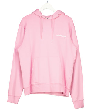 Sandro Pink Rubber Cotton Fleece Hoodie UK XXL