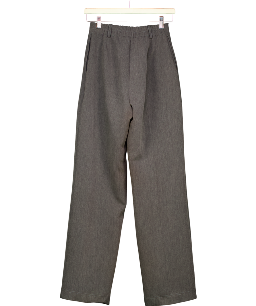 FUCHSIA SHAW Grey Tailored Straight Leg Trouser UK 6