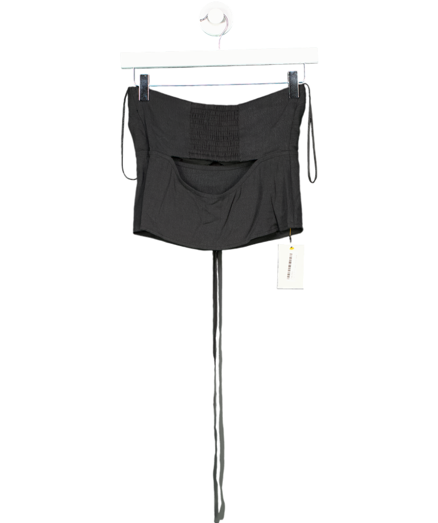 PRETTY LAVISH Black Lyocell Blend Suki Halter Top UK 6