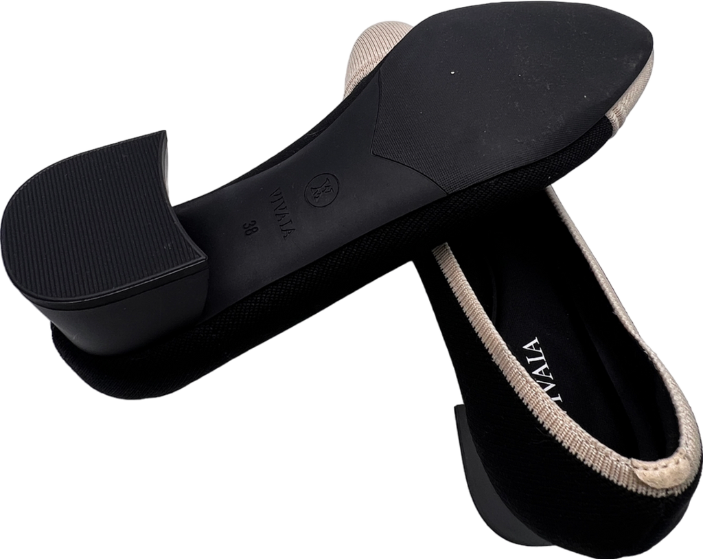 vivaia Black Round-toe Chunky Heels UK 5 EU 38 👠