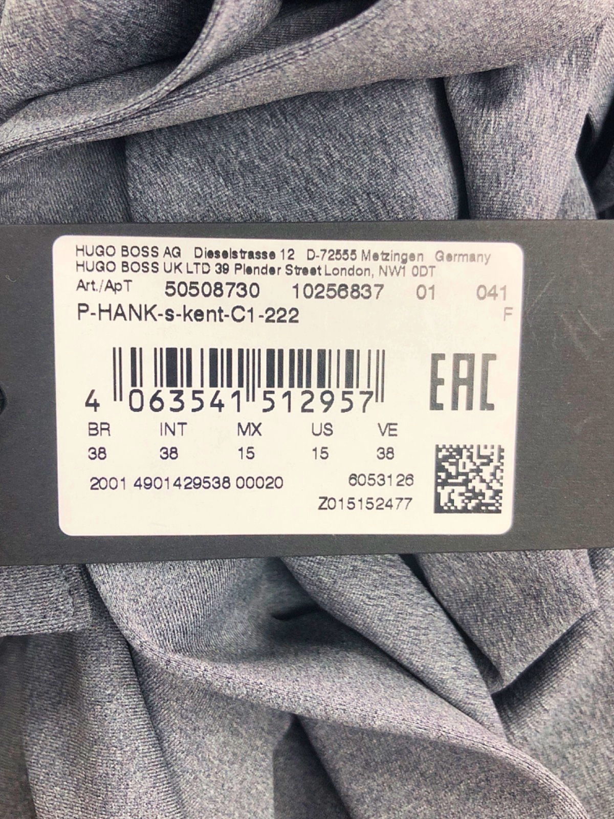 BOSS Grey Slim Fit Performance Shirt UK S