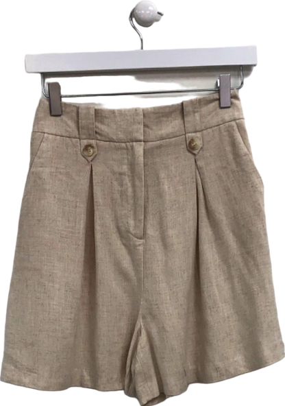 Nobody's Child Beige Tailored High-Waist Shorts UK 6