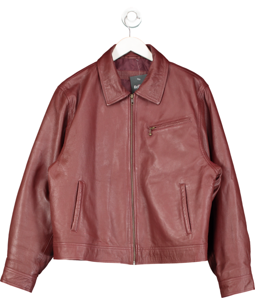 In my element Red Aries Dark Burgundy Leather Jacket UK M