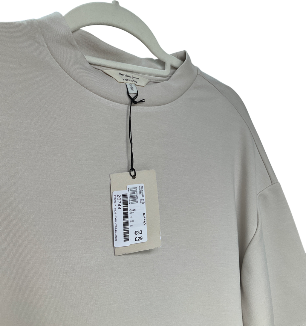 River Island Beige Short Sleeve Oversized T-shirt UK S