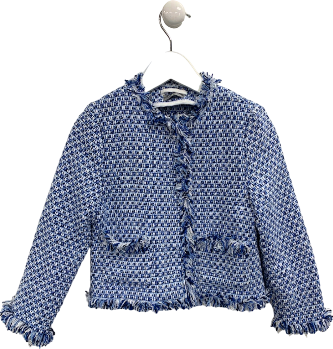 Il Gufo Blue Tweed Fringed Jacket 5 Years