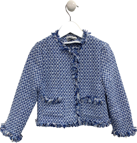 Il Gufo Blue Tweed Fringed Jacket 5 Years