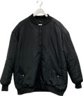 PrettyLittleThing Black Oversized Bomber Jacket UK S