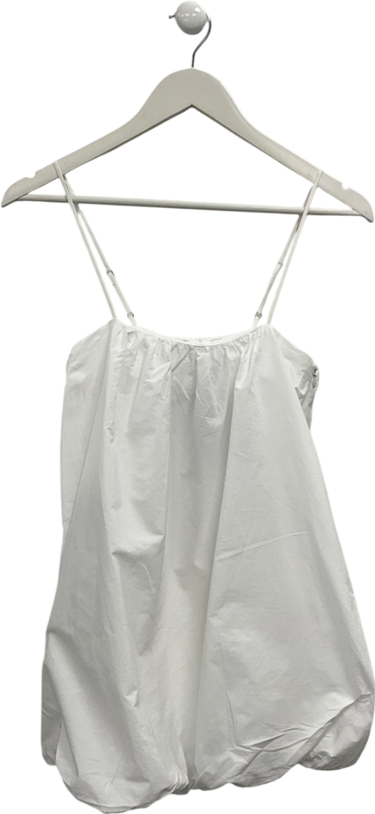 Pull&Bear White Short Strappy Balloon Dress UK XS