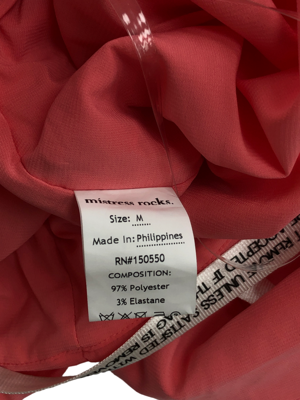 Mistress Rocks Pink Coral Gathered Mini Skirt UK M