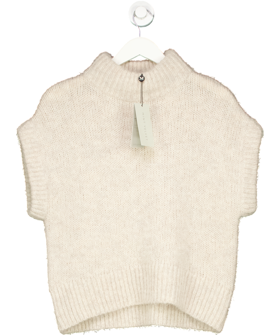 Mint Velvet Beige Wool Blend Sleeveless Top UK S