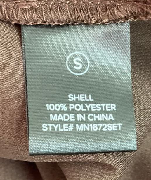 Fashion Nova Brown Satin Pyjamas Set UK S