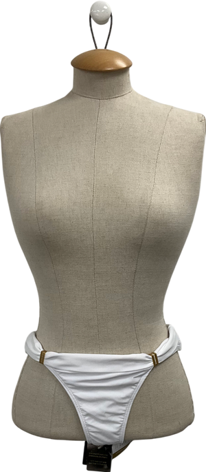 Vix Swimwear White Solid Bia Tube Bikini Bottoms UK 8