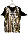 Julien Macdonald Black Gold Sequin Tunic Top UK 14