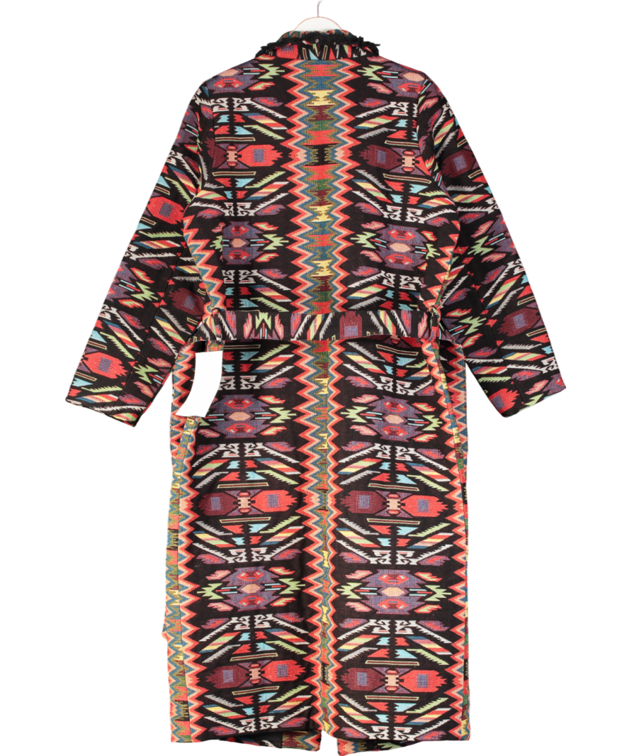 Never Fully Dressed Multicoloured Abstract Print Maxi Coat UK L