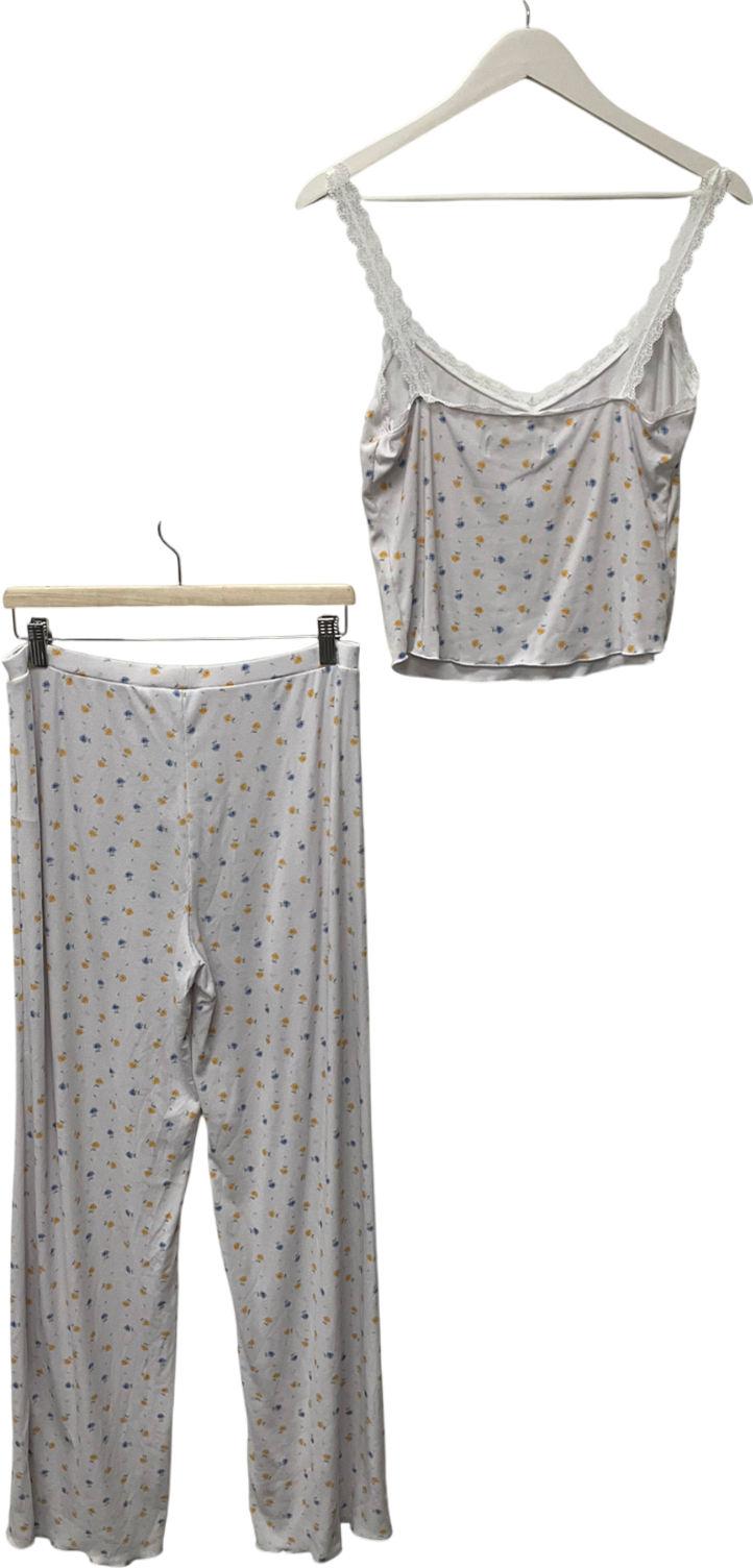 White Fox White Blissful Dreams Pyjamas Set Buttercup Floral UK L