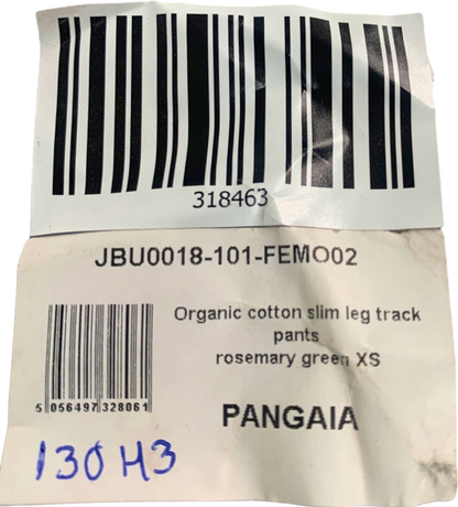 PANGAIA Rosemary Green Organic Cotton Slim Leg Track Pants XS