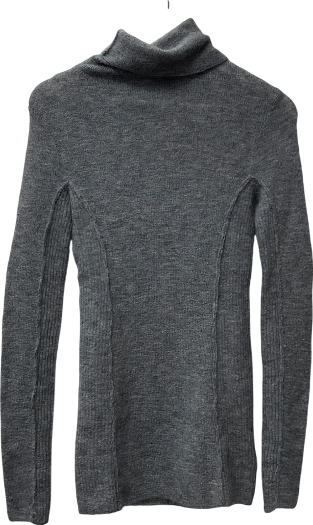 H&M Grey Mohair-blend Polo-neck Jumper UK S