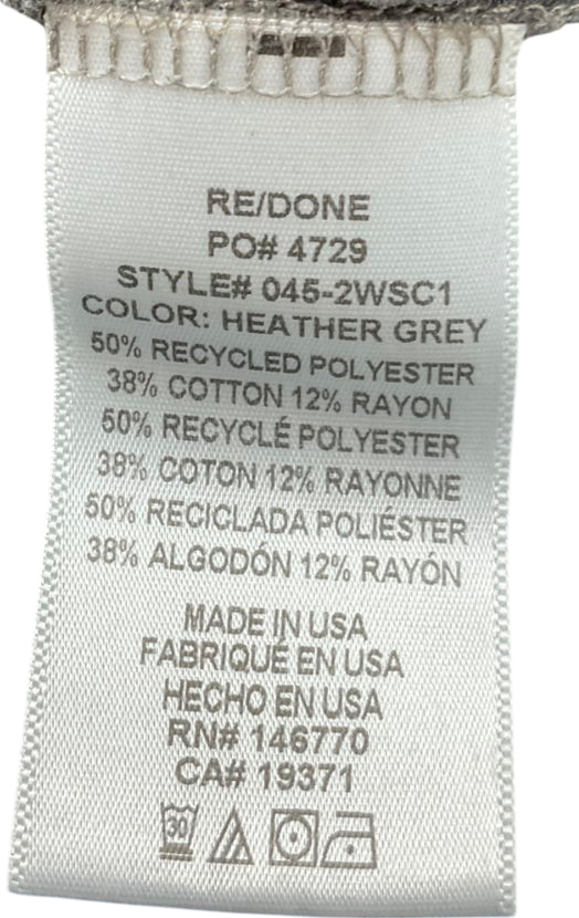 RE/DONE Grey Hanes Classic Tee UK S