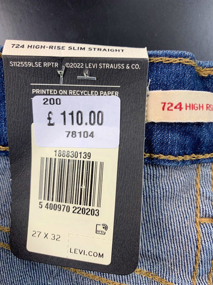 Levi's Blue 724 High-Rise Slim Straight Jeans W27