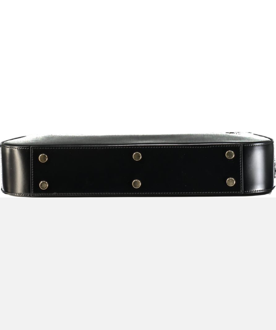 Natalie Dennis Black Large Signature Curve Bag With Leather Strap