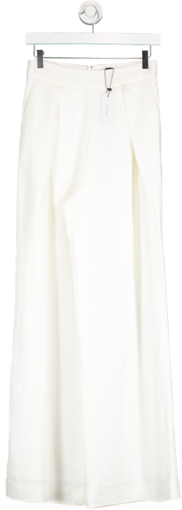 Karen Millen Cream Tailored Pleated Wide Leg Trousers UK 6
