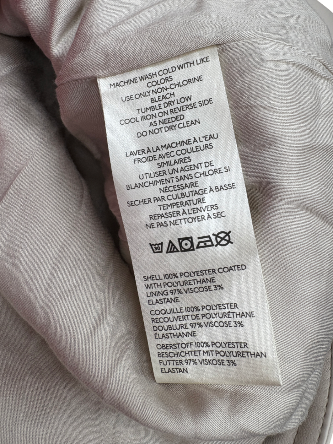 Anthropologie Beige Faux Leather Scoop Neck Shift Mini Dress UK 16