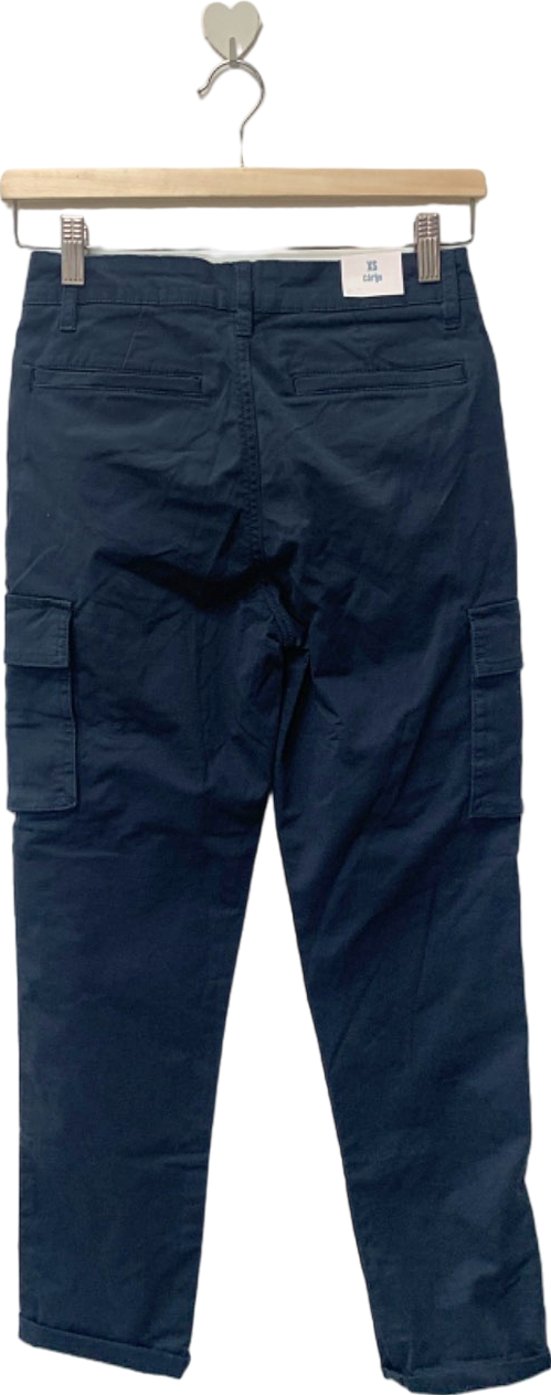 Mango Navy Blue Cargo Trousers XS