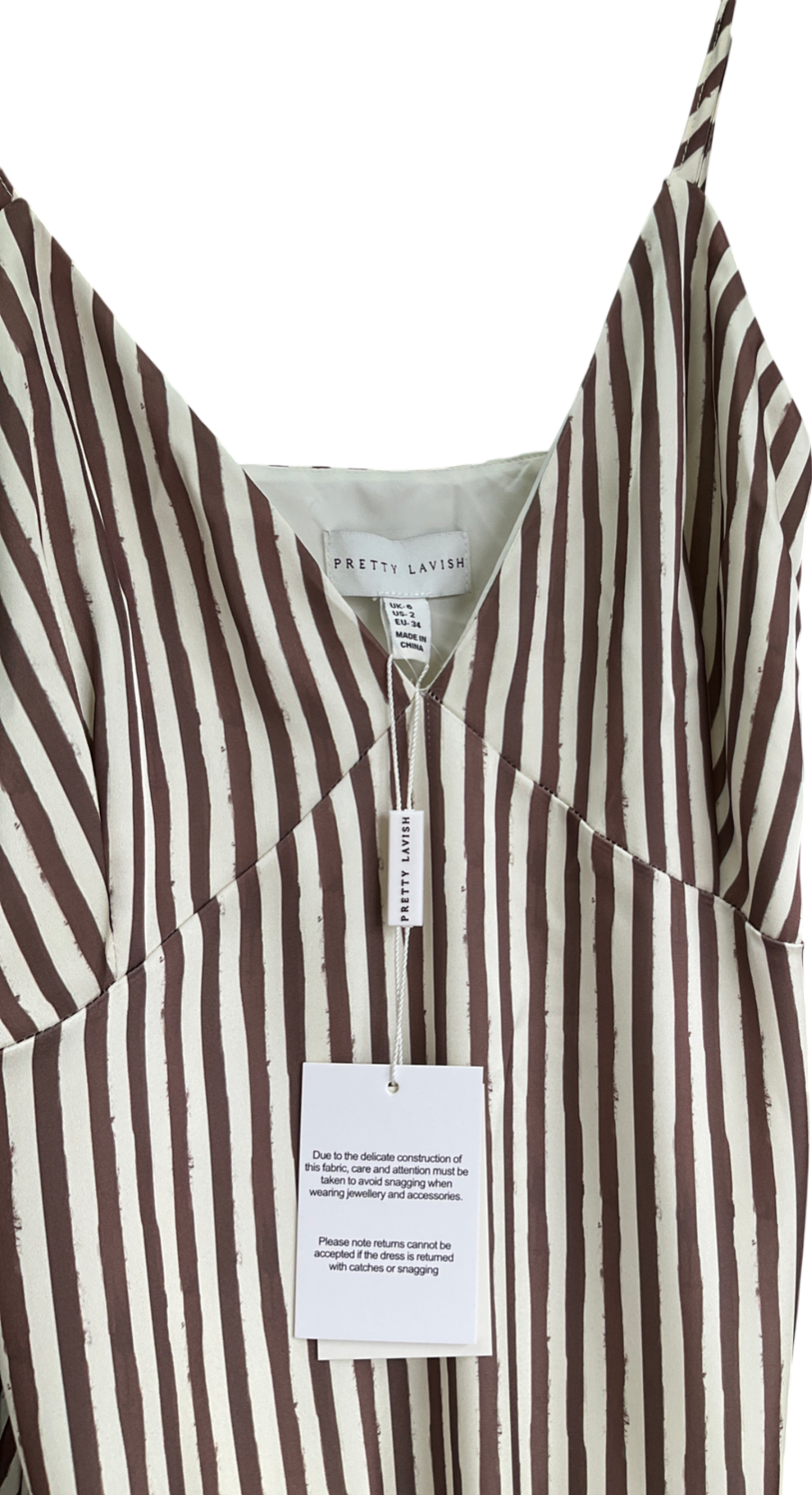 PRETTY LAVISH Cream Serita Tiered Maxi Dress UK 6