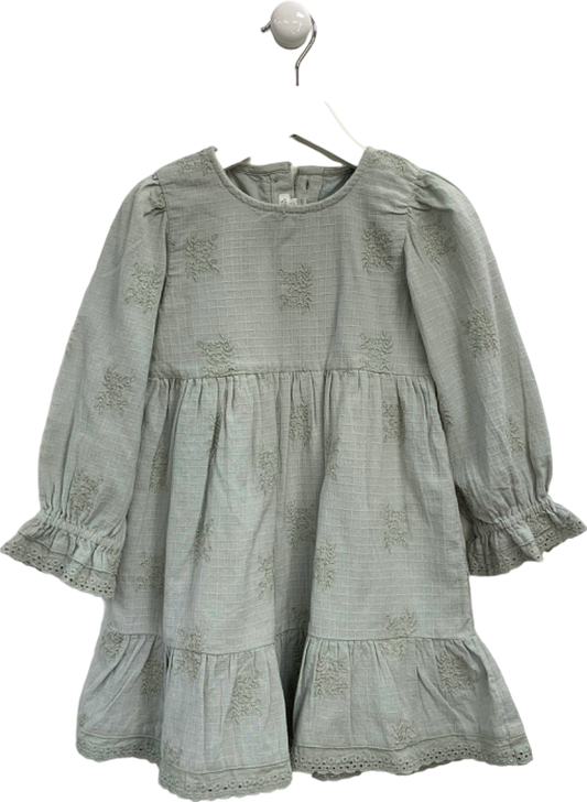 Mamas & Papas Sage Green Embroidered Dress 2-3 years