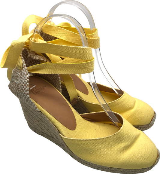 Castaner Yellow Carina Canvas Wedge Sandals UK 4 EU 37 👠