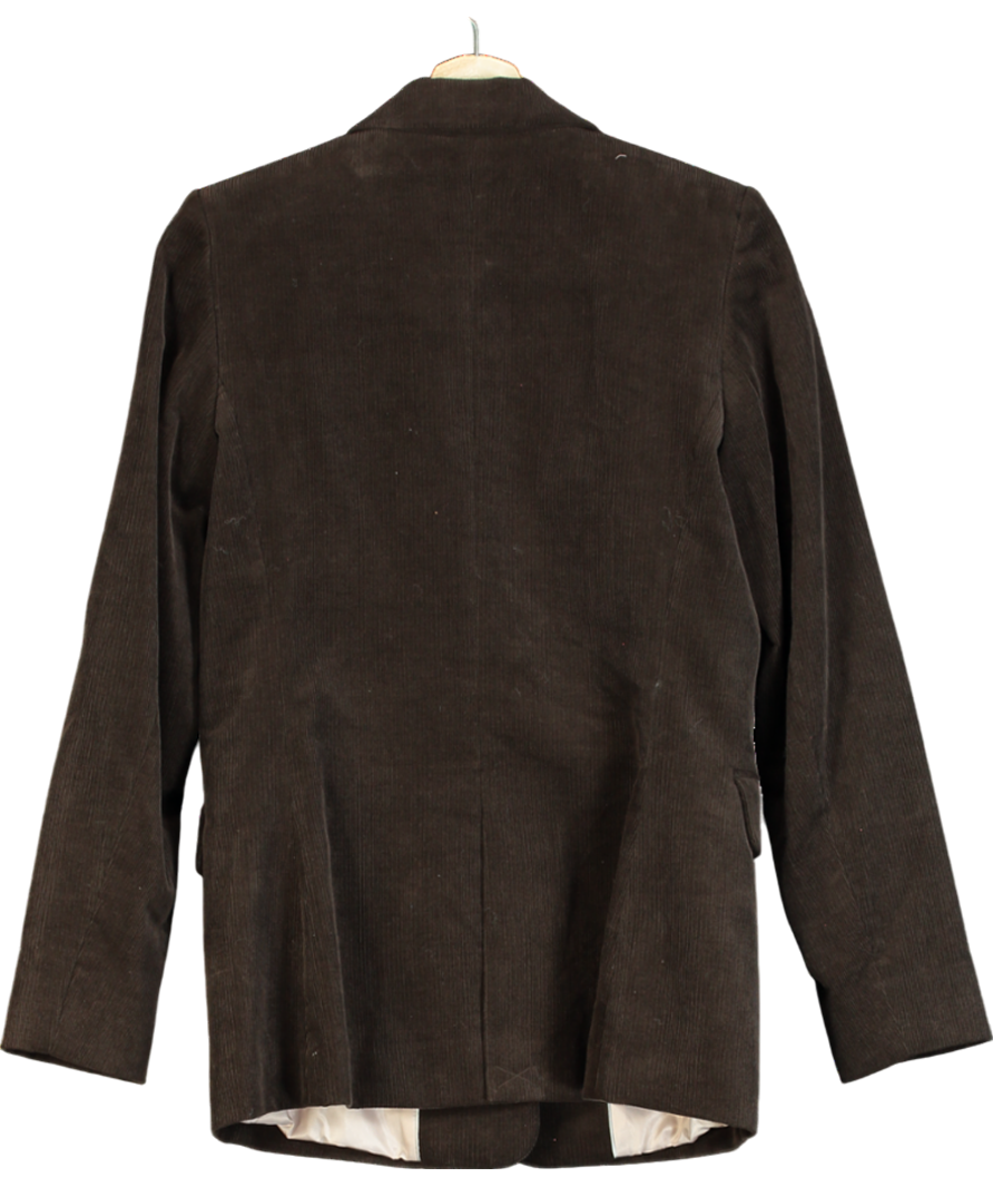 MANGO Brown Corduroy Structured Womens Blazer UK S
