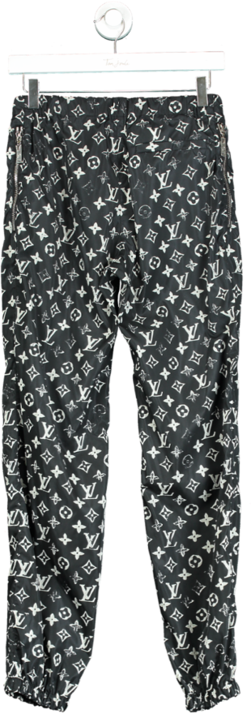 Louis Vuitton Black Monogram Logo Track Pants FR 34 UK 6