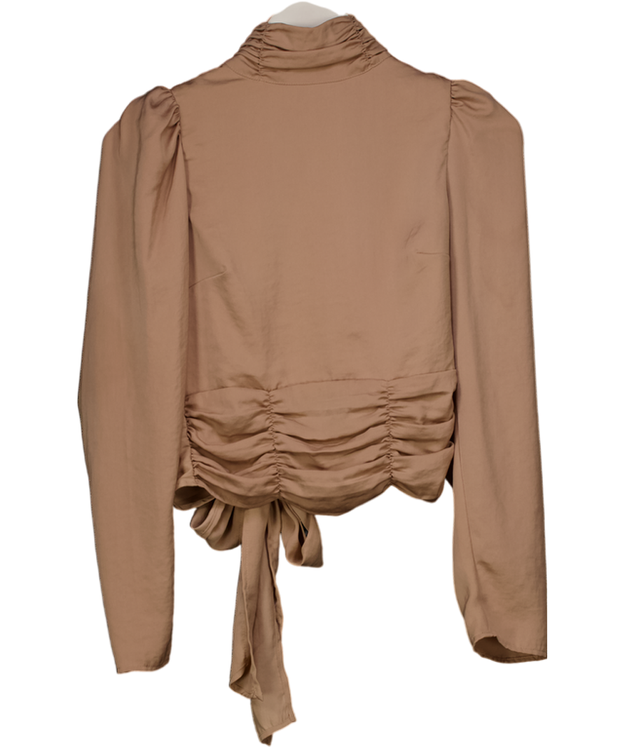 ginatricot Nude Lara Open Back Blouse Fr36 UK 8