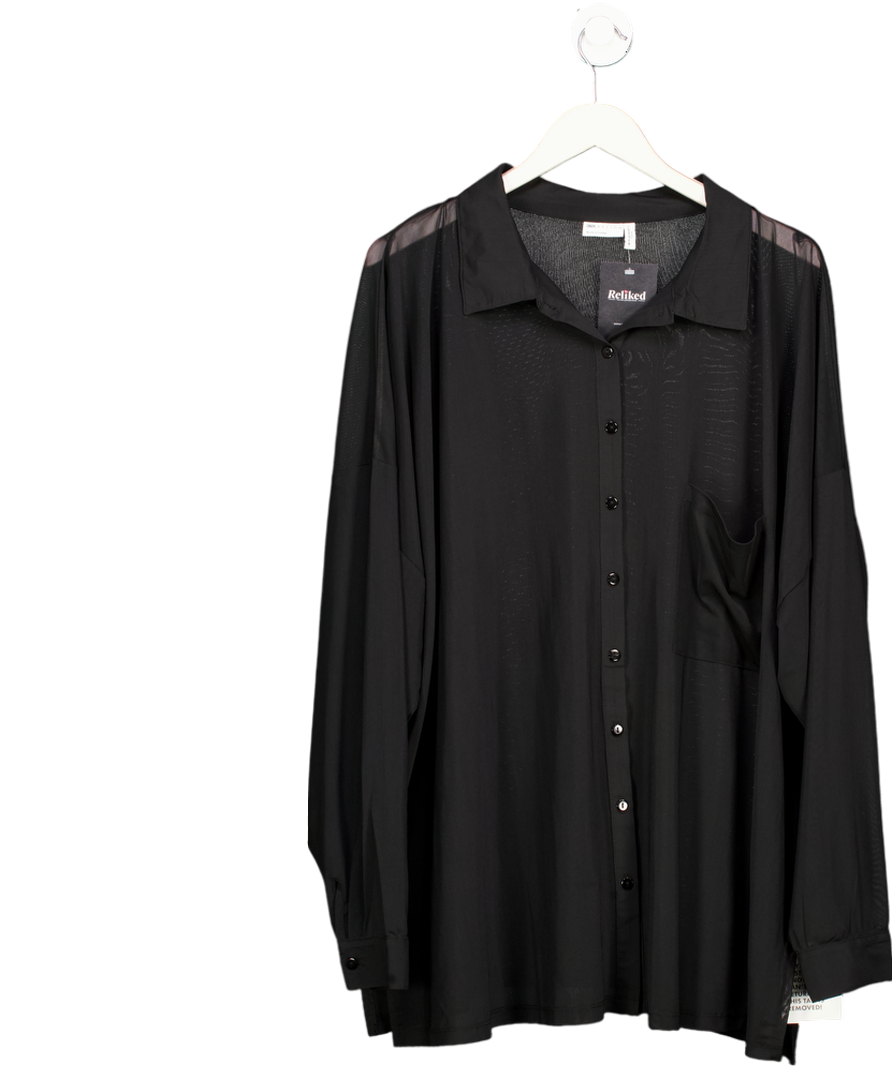 ASOS Black Curve Oversized Mesh Shirt UK 26