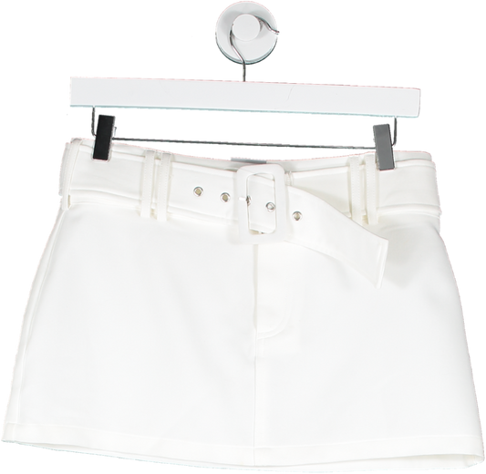 Style Addict White Agnes Belted Mini Skirt UK S