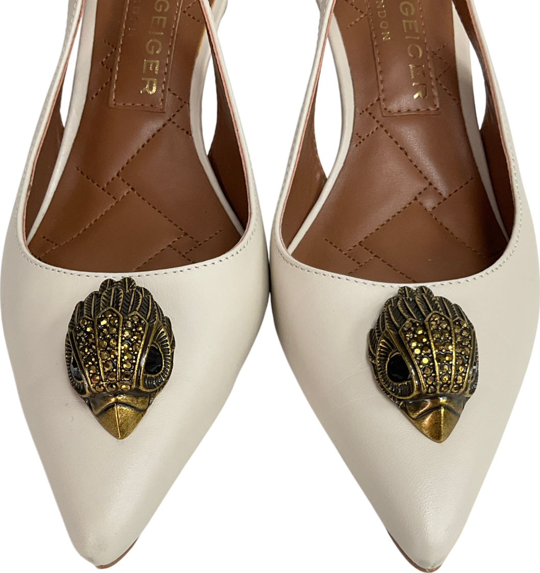 Kurt Geiger Cream Belgravia Sling Back Heel UK 3 EU 36 👠