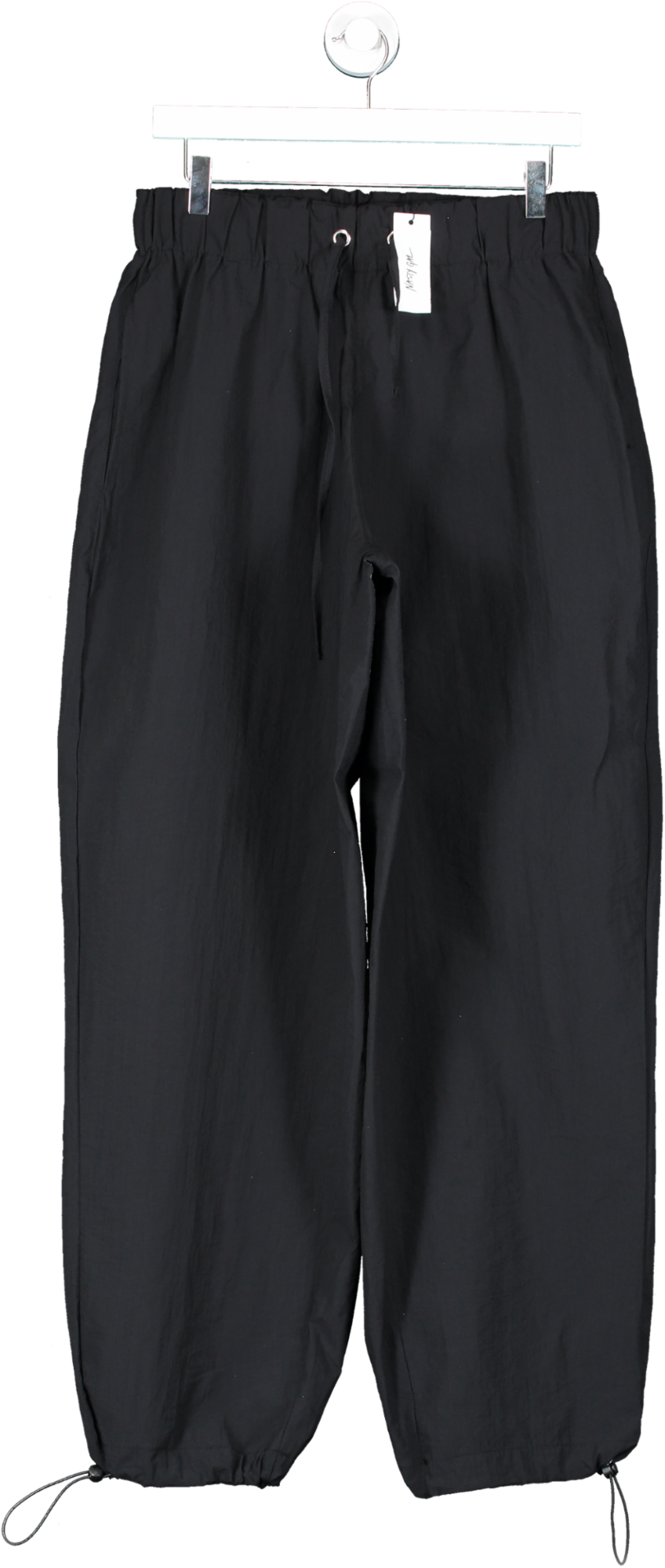 Nasty Gal Black Extreme Parachute Multi Wear Cargo Pants UK 6